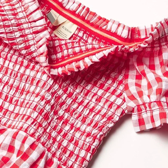 ROXY GIRLS Red and White Gingham dress M / 10 - Picture 3 of 5